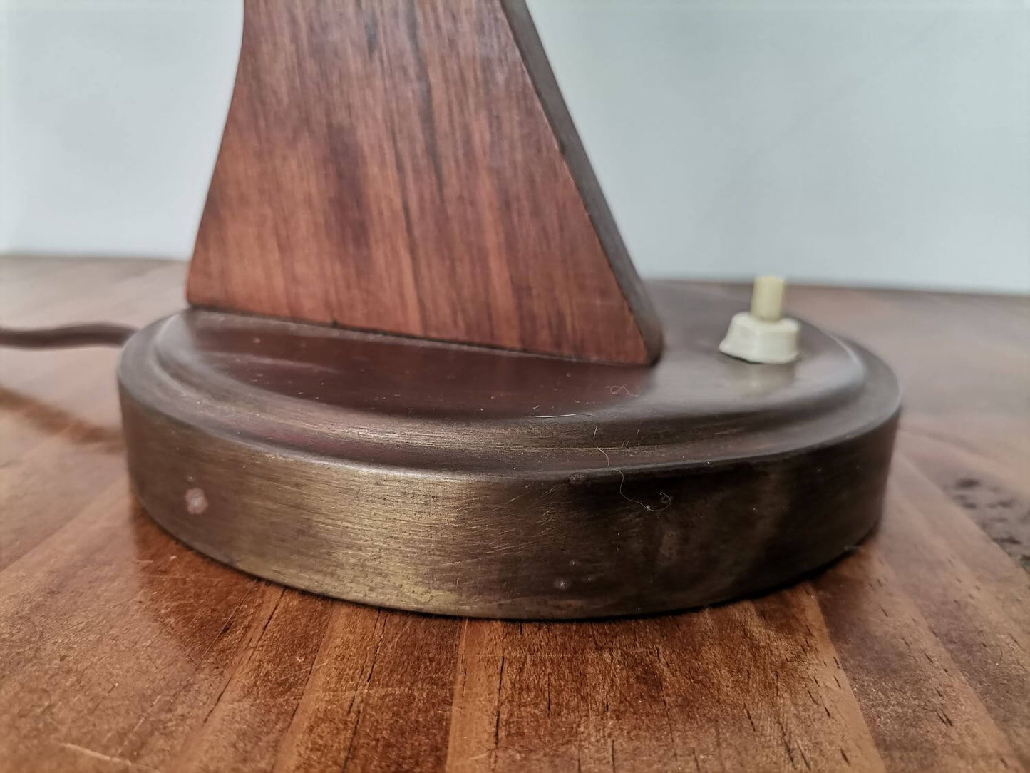 Modernist wooden desk lamp