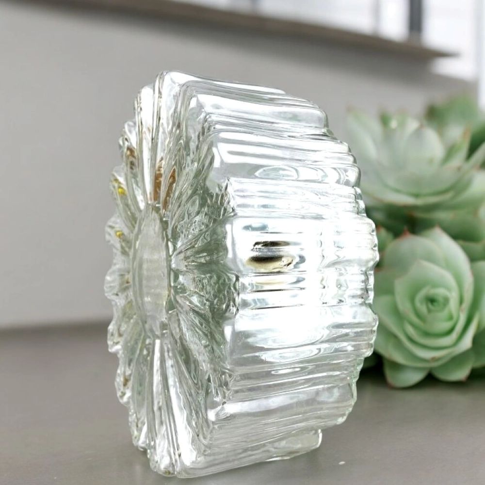 Glass flush mount light