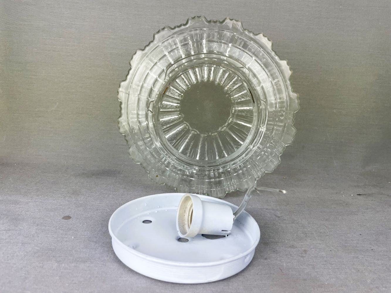 Glass flush mount light