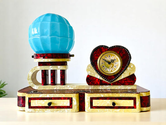 Art Deco Mantle Lamp Clock