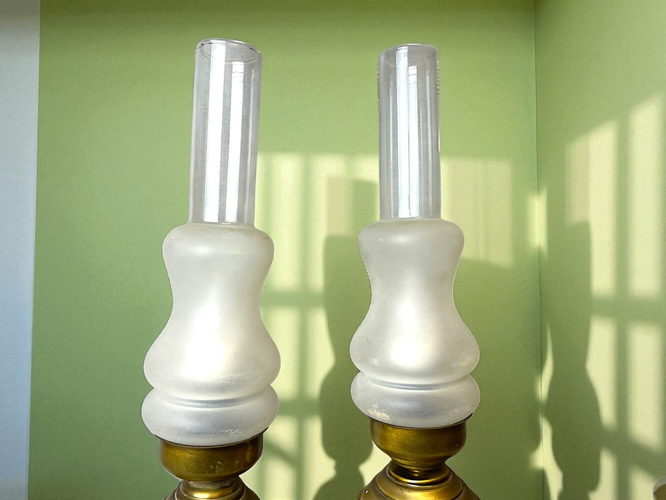 Pair of brass table lamps