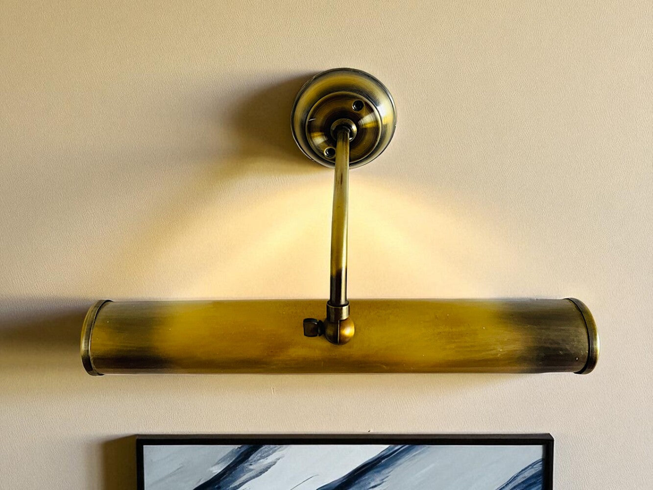 Pair brass picture lights