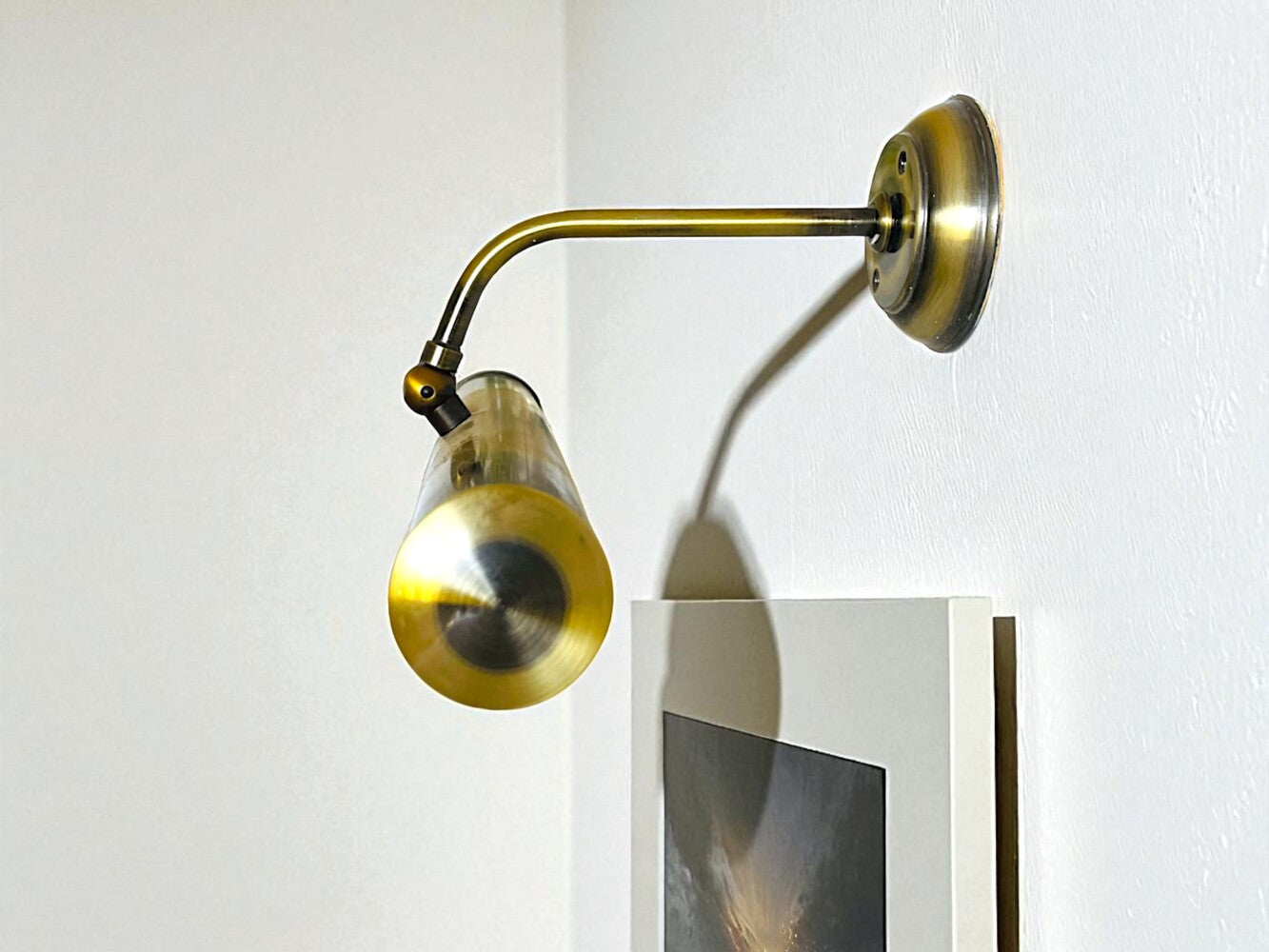 Pair brass picture lights
