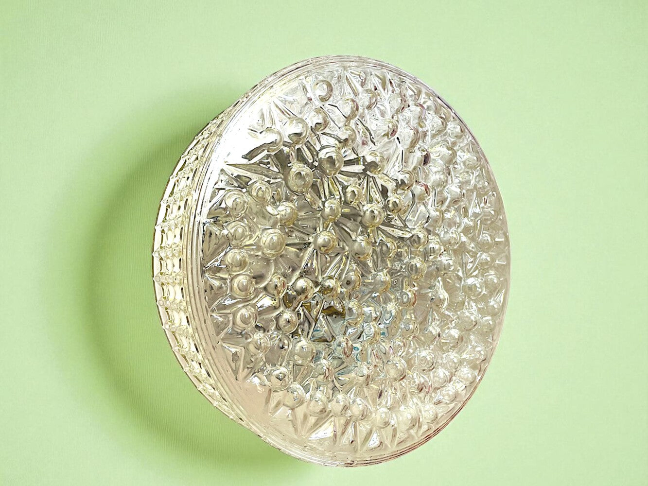 Large glass flush mount light