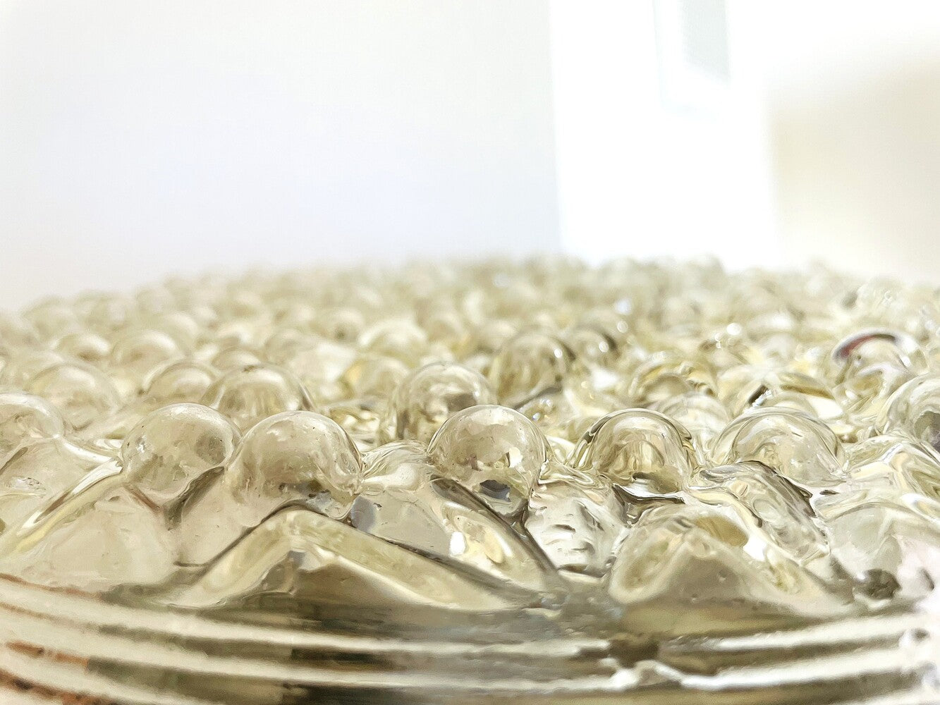 Large glass flush mount light