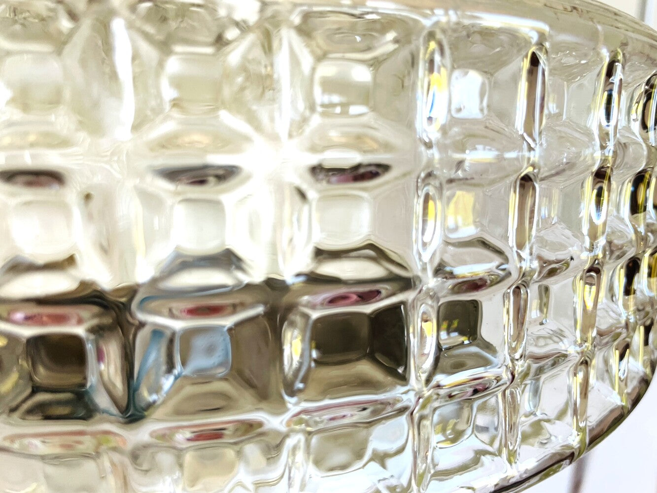 Large glass flush mount light