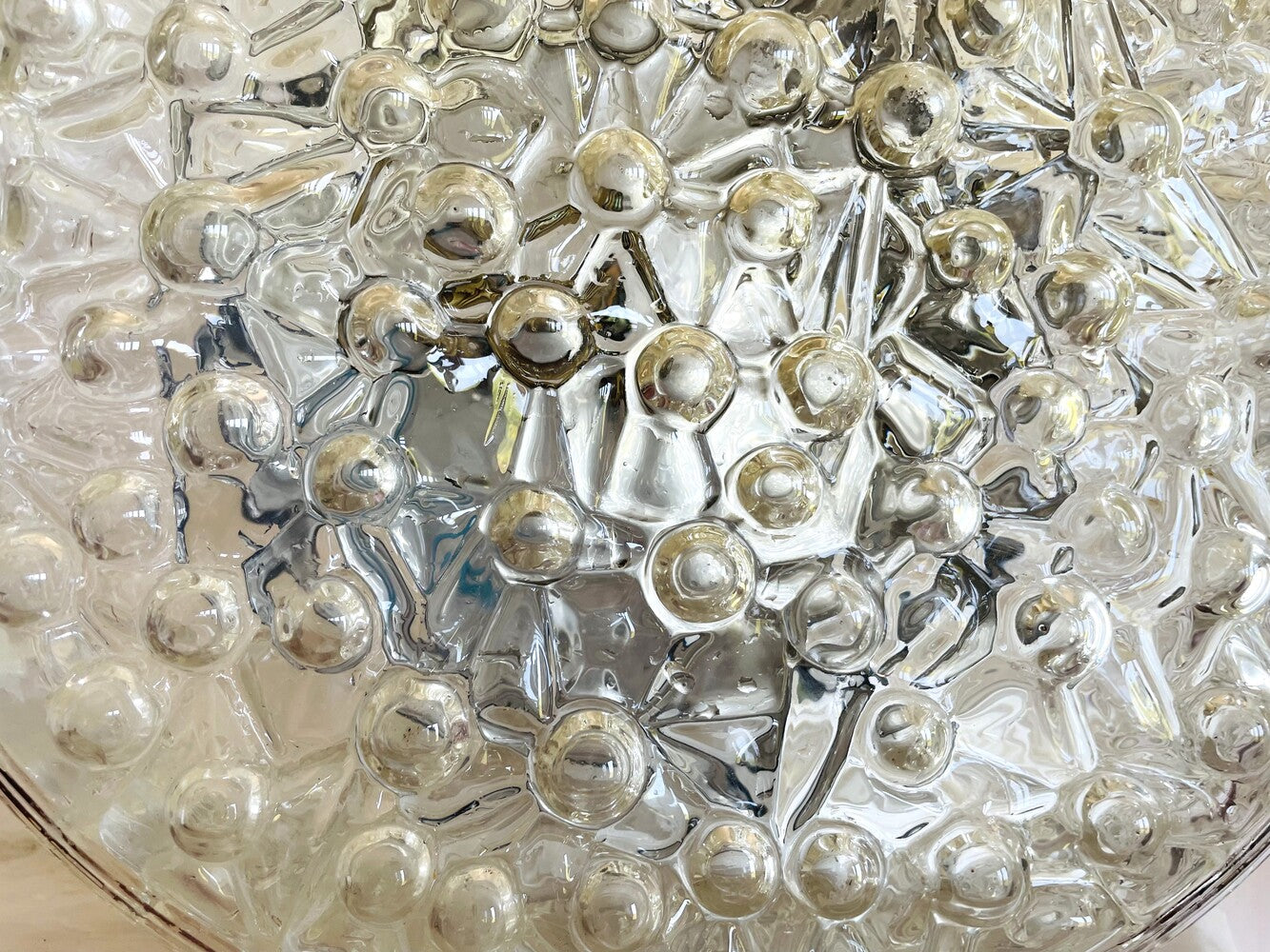 Large glass flush mount light