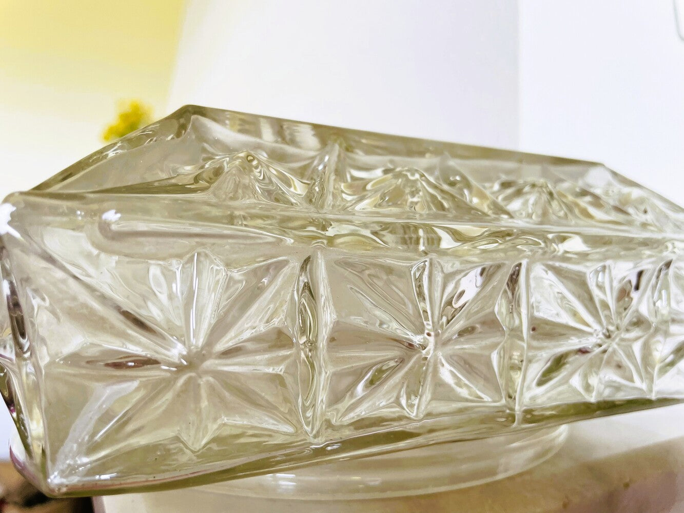 Square glass flush mount light