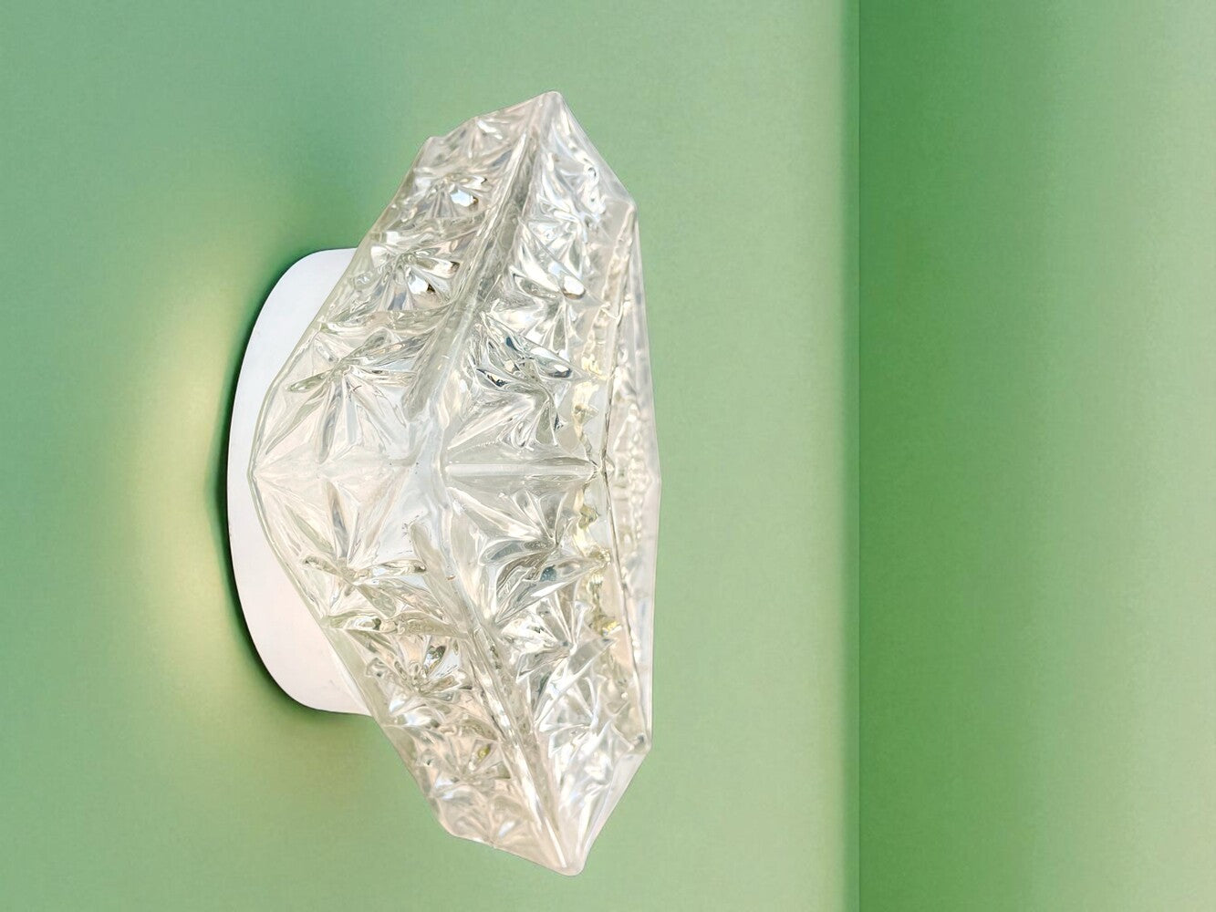 Square glass flush mount light
