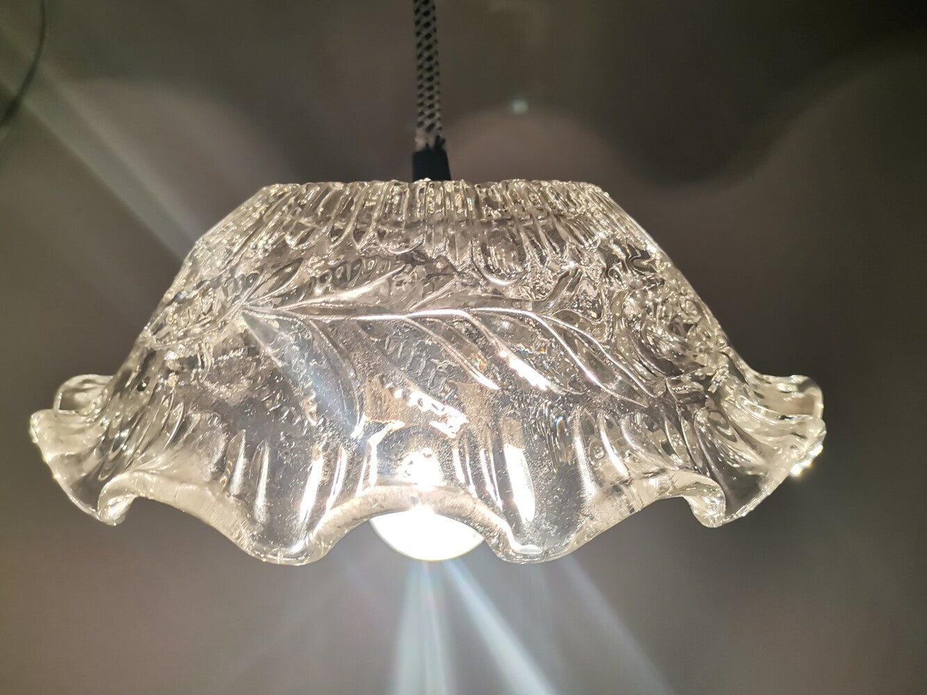 Retro glass kitchen pendant light fixture