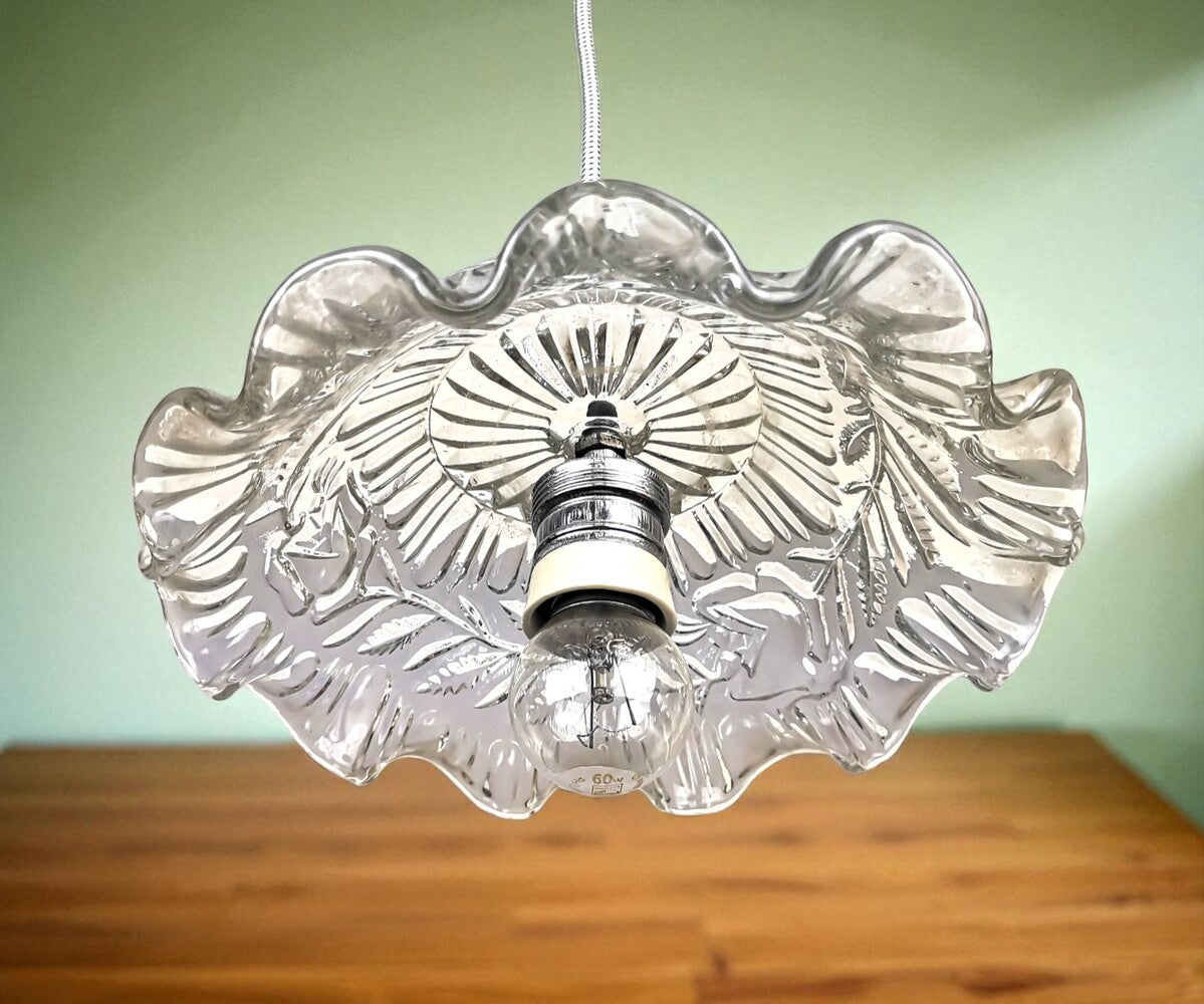 Retro glass kitchen pendant light fixture