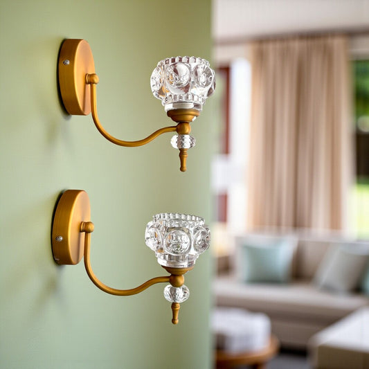 Pair of Glass Wall Sconces