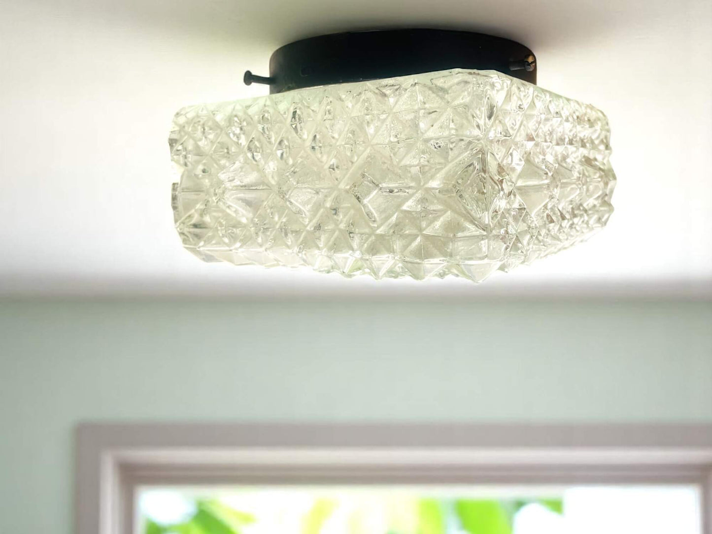 Glass light for low ceiling