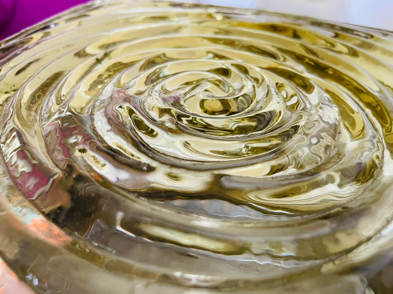 Green swirl glass flush mount light