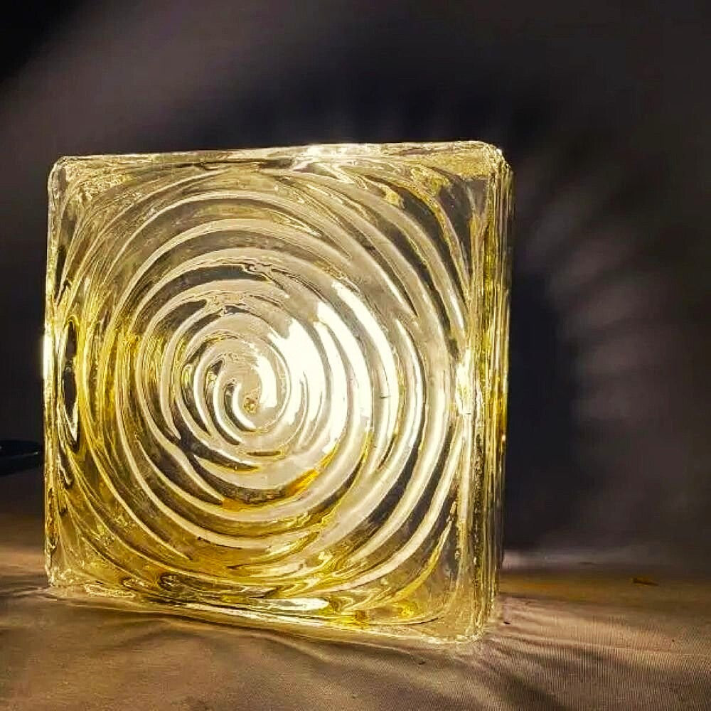 Green swirl glass flush mount light