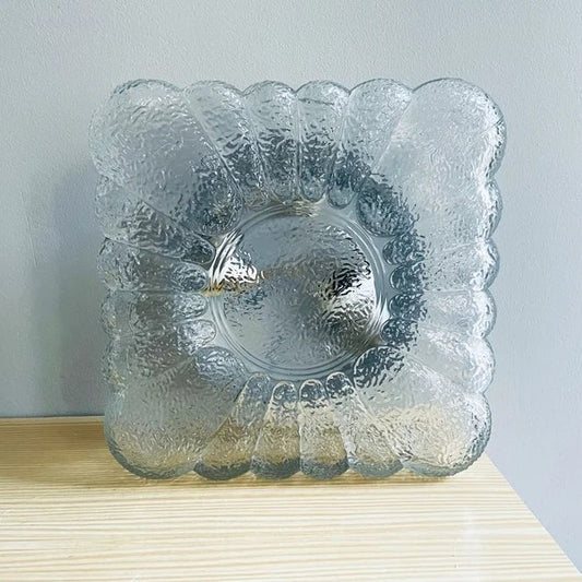 Square glass flush ceiling mount light
