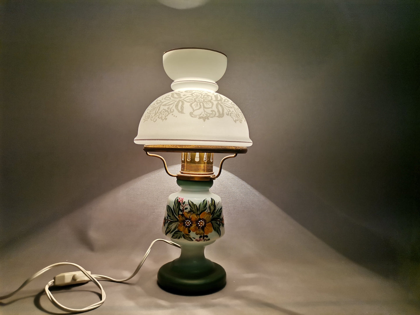 Hand painted glass table lamp