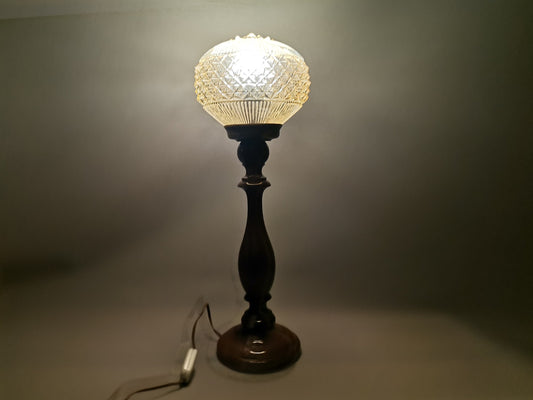 Tall wooden table lamp