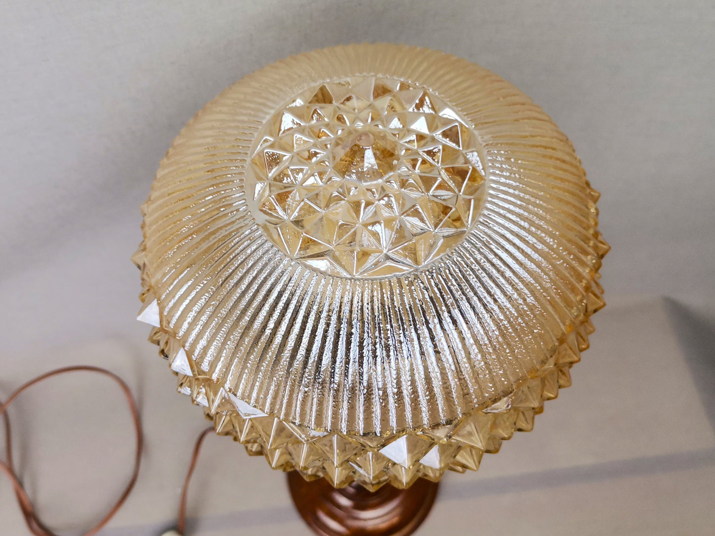 Tall wooden table lamp