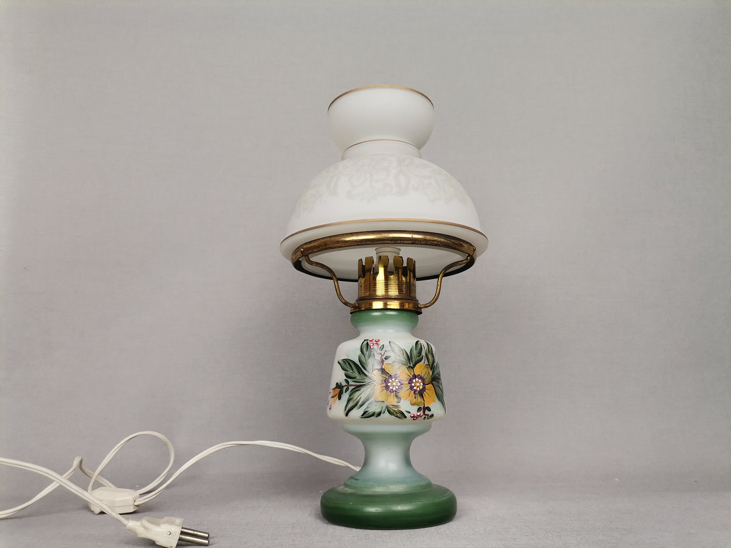 Hand painted glass table lamp