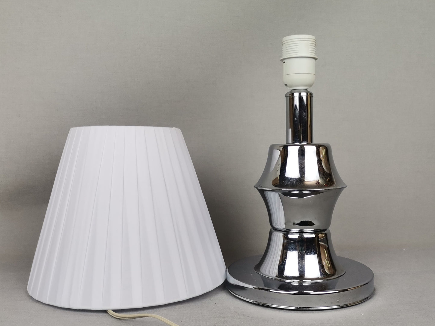 Silver chromed table lamp