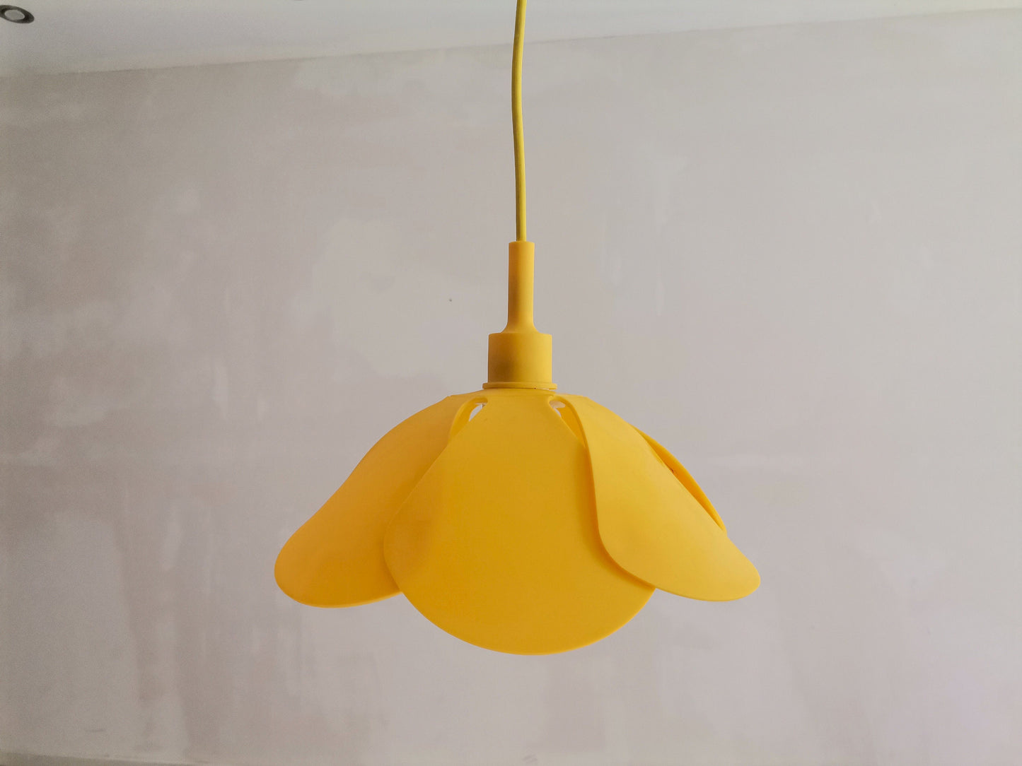 Yellow flower hanging light fixture