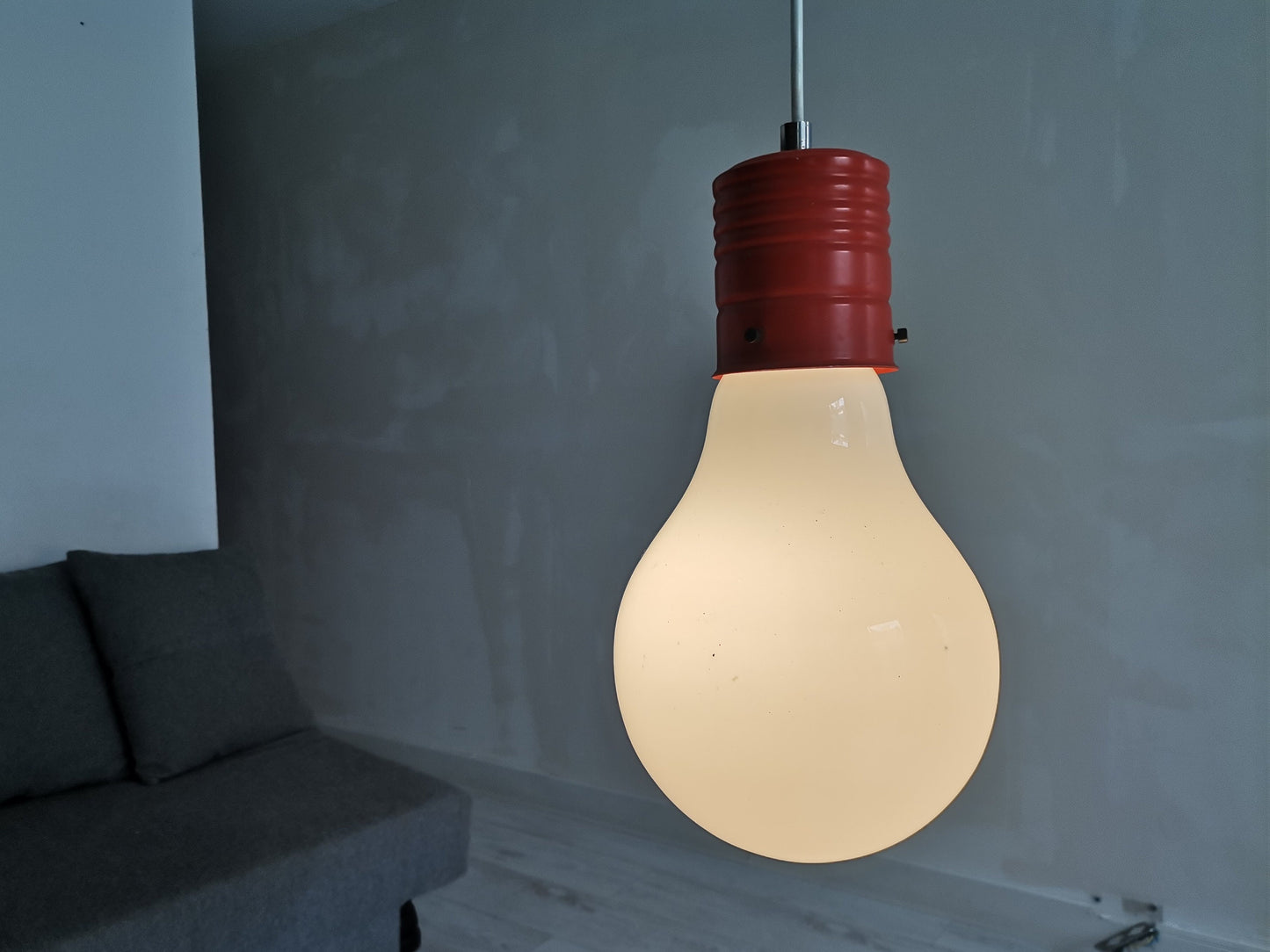 Giant bulb lamp milk glass Edison bulb pendant orange light fixture