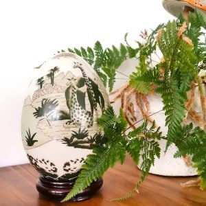 Porcelain African decorative egg