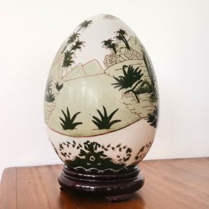 Porcelain African decorative egg