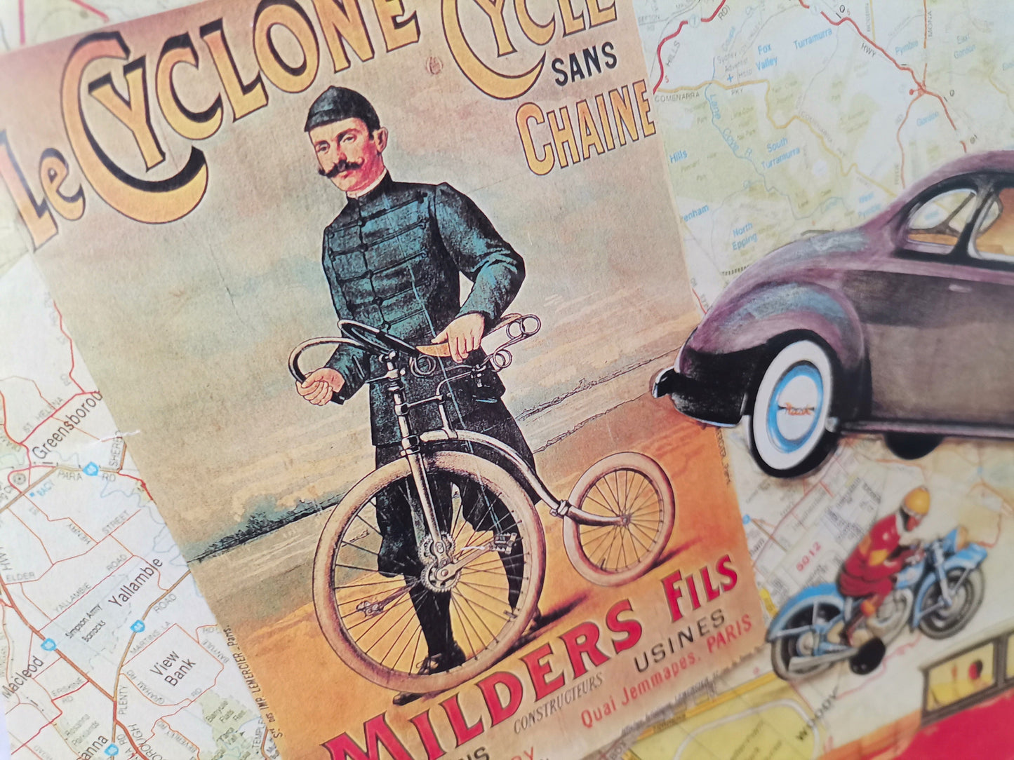 Classic automobile Australian print