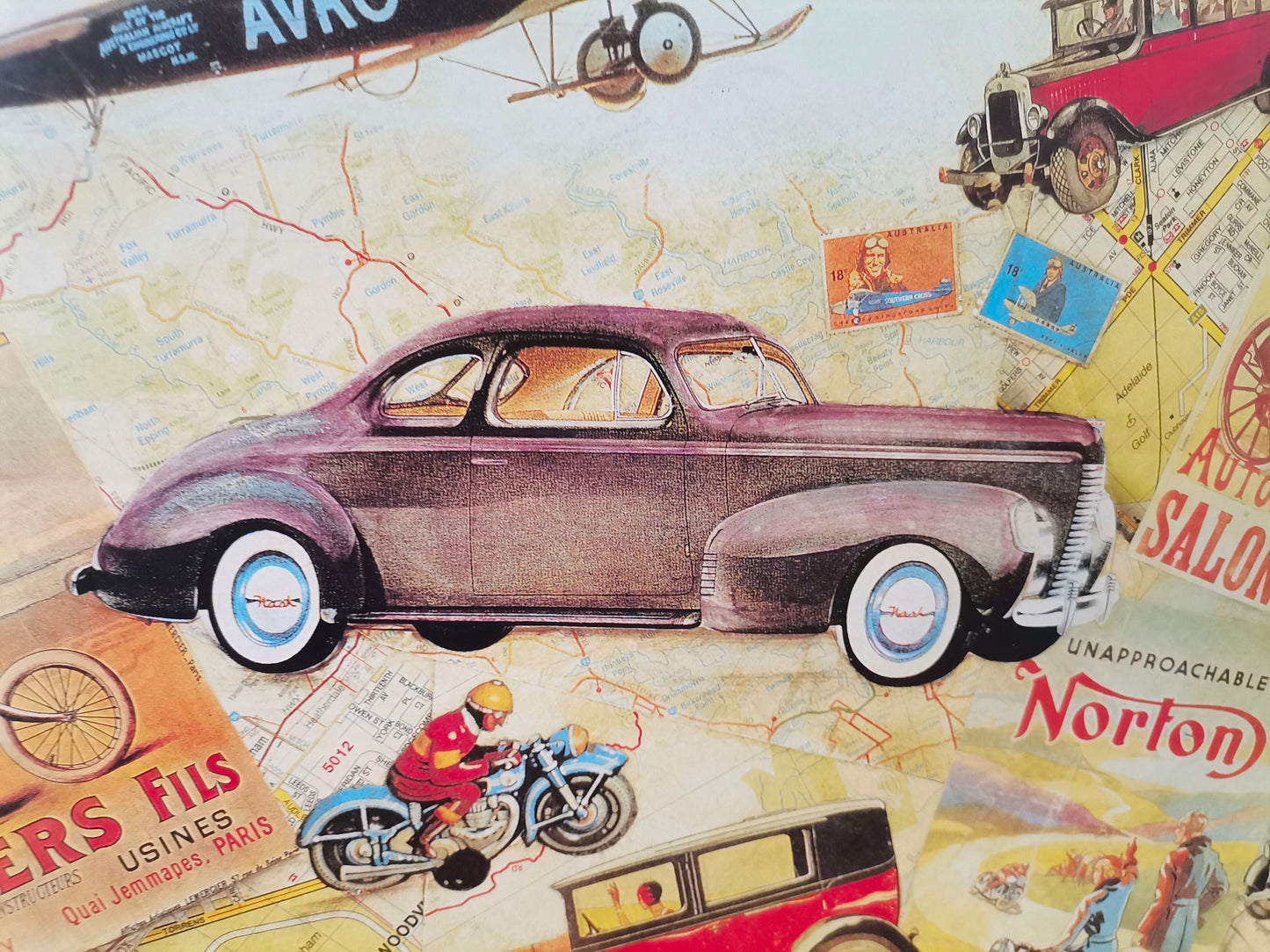 Classic automobile Australian print
