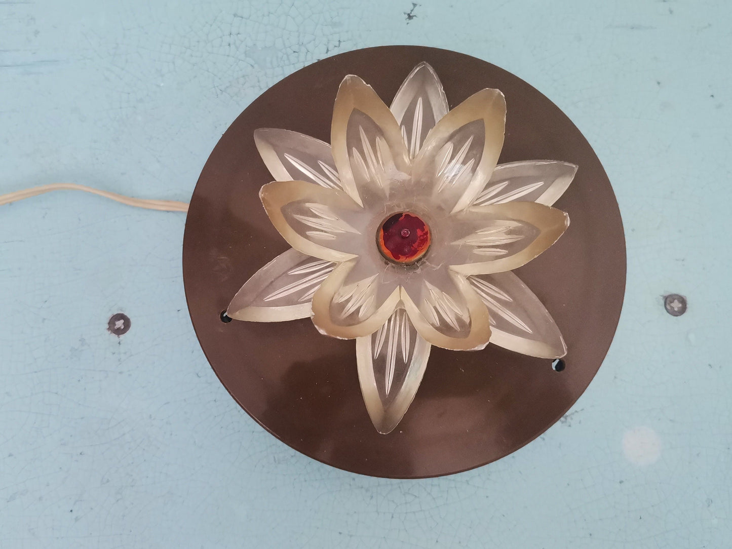 Small Water Lily or Lotus night light retro table lamp