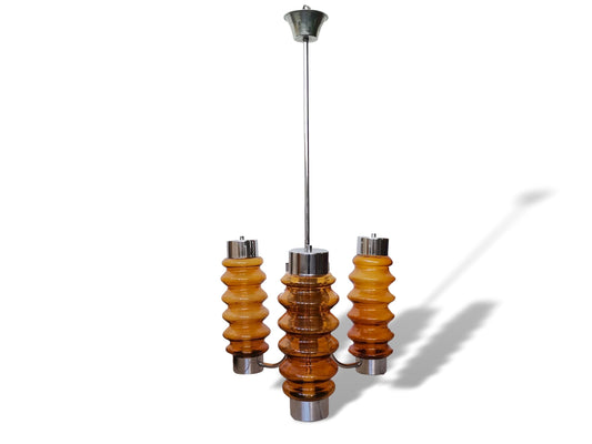 Amber Glass living room chandelier