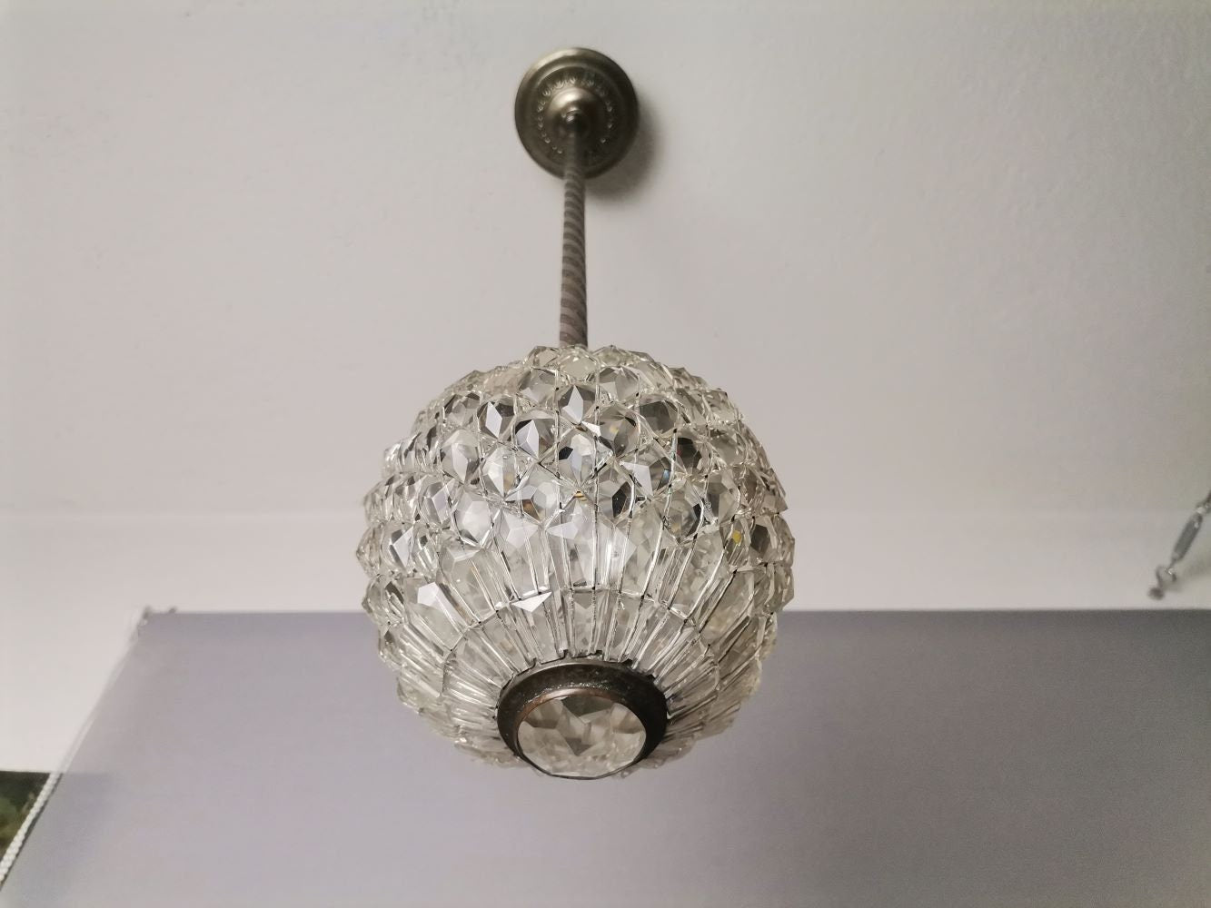 Mid Century globe hanging light fixture