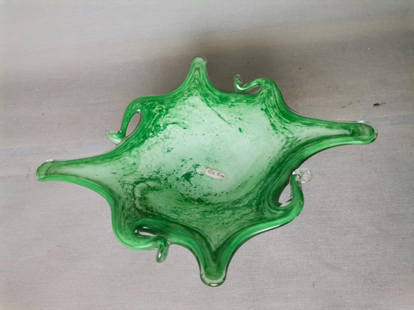 Green Murano Glass sterling silver 925 vase