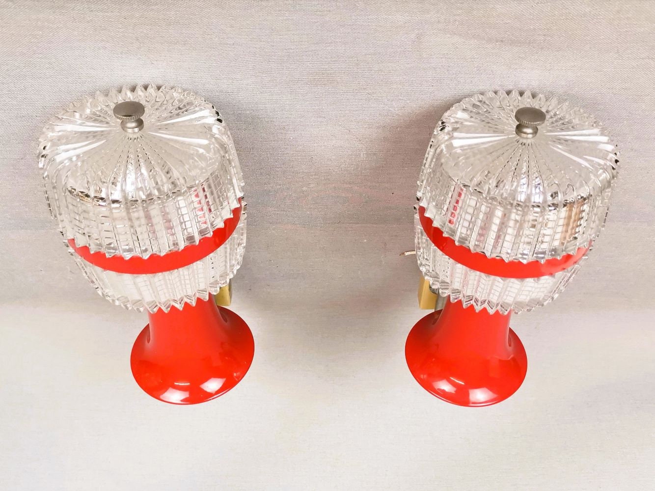 Pair mid century modern wall sconces