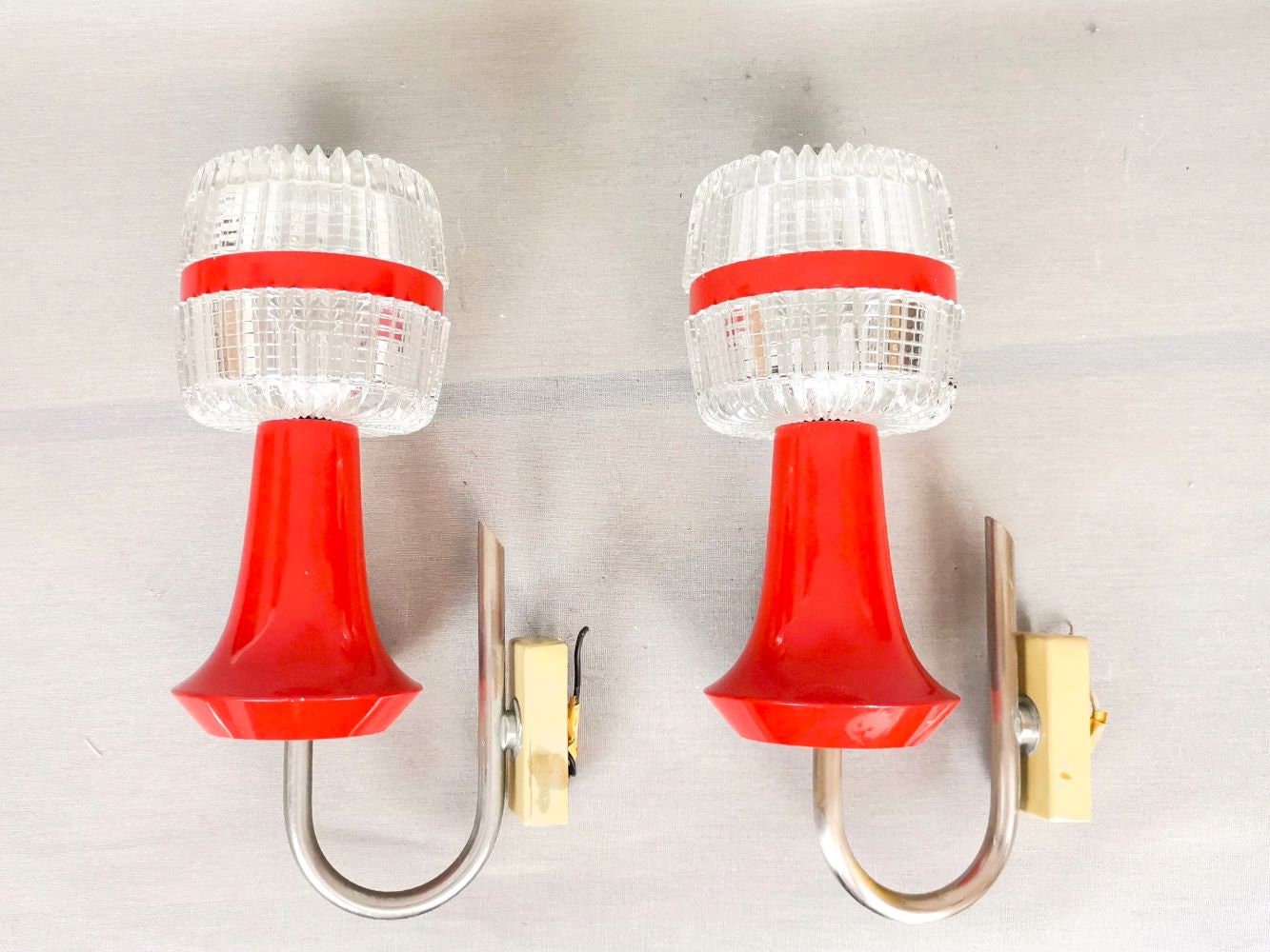 Pair mid century modern wall sconces