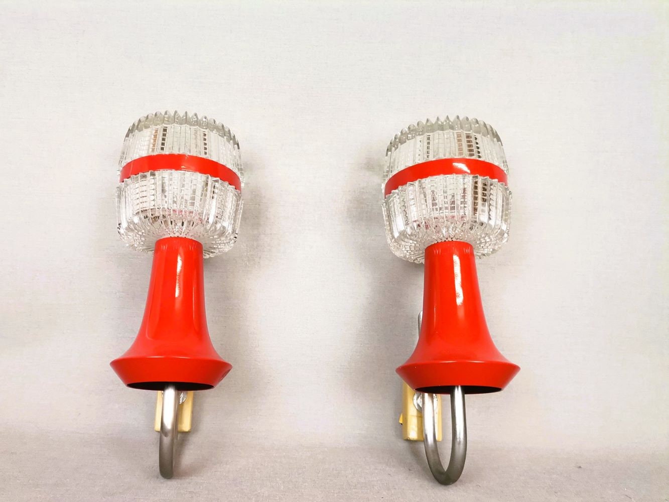 Pair mid century modern wall sconces