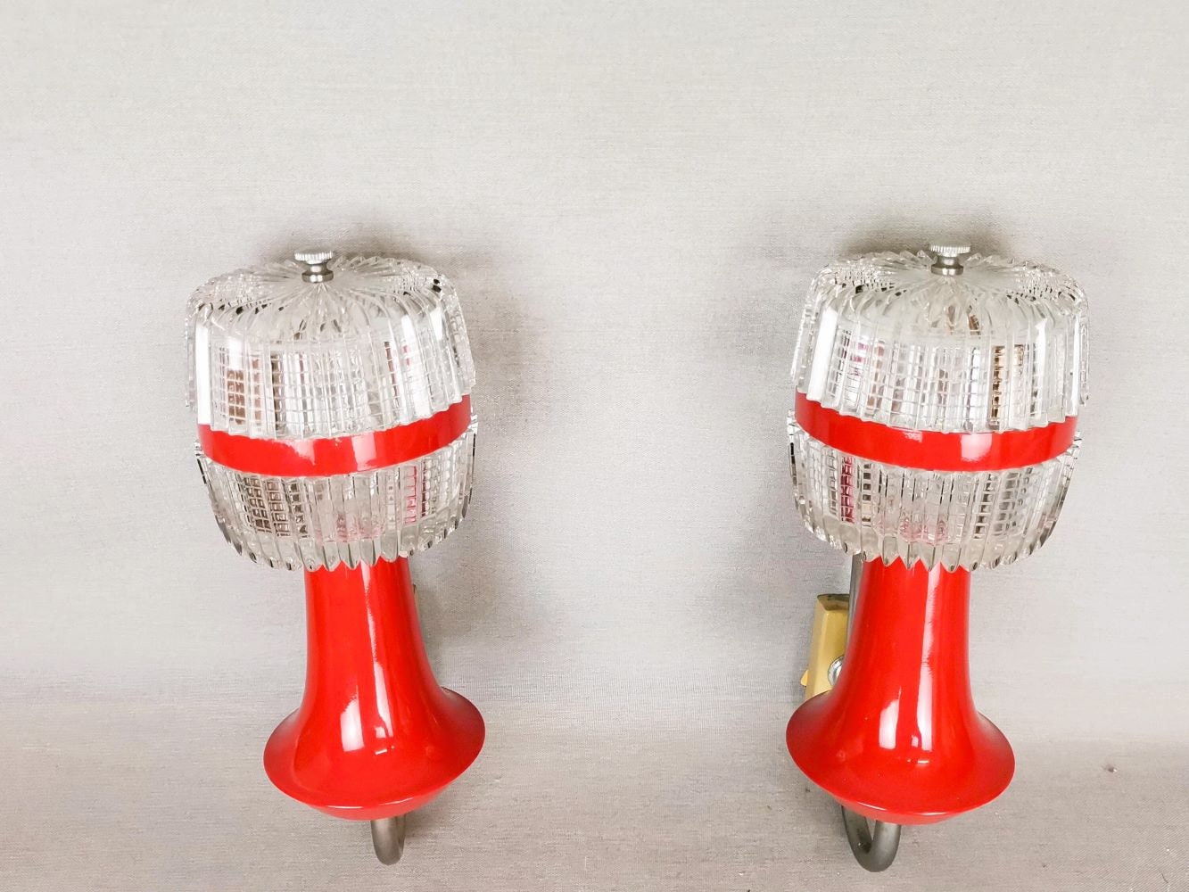 Pair mid century modern wall sconces