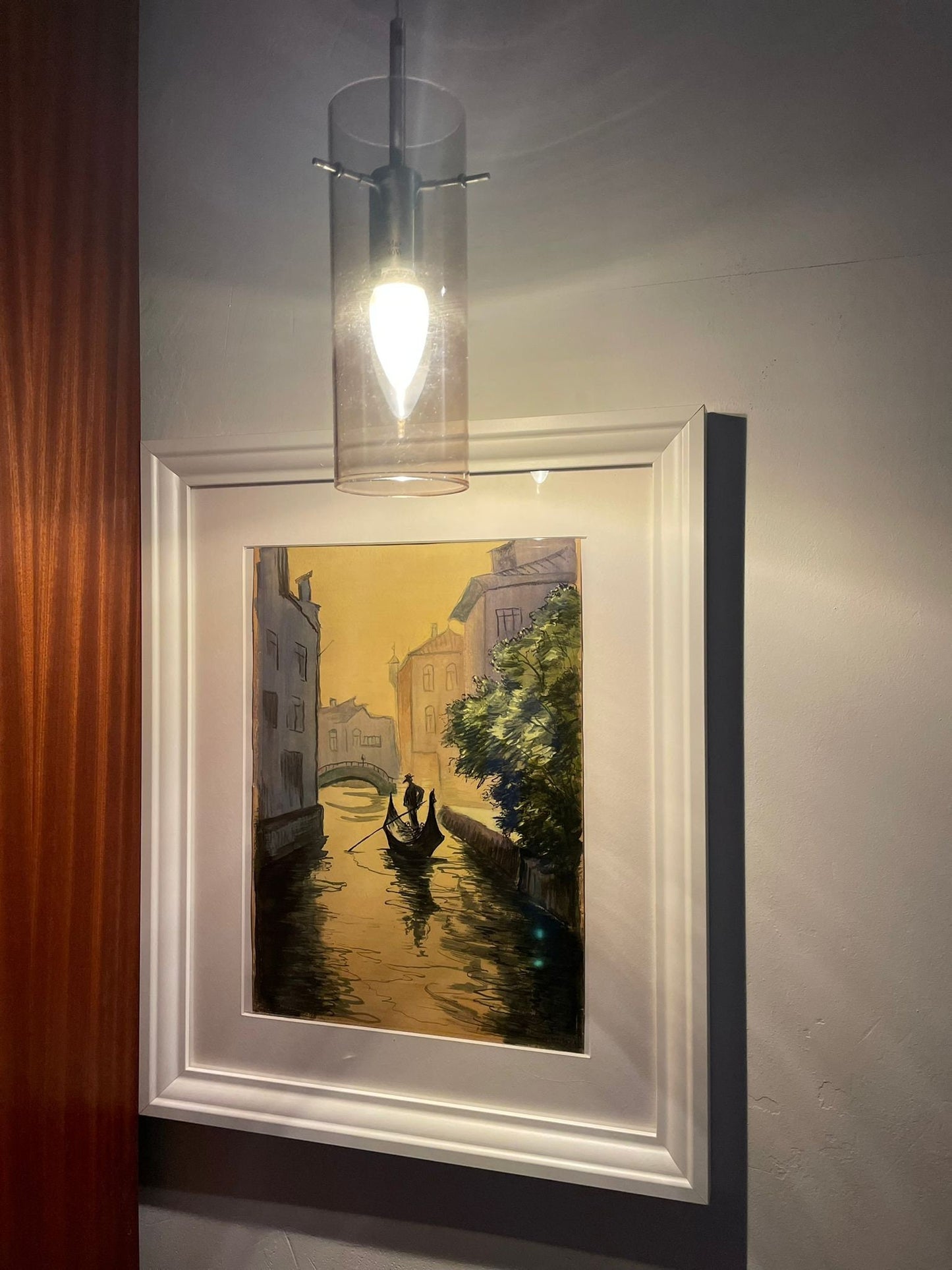 Minimalist swag hanging light