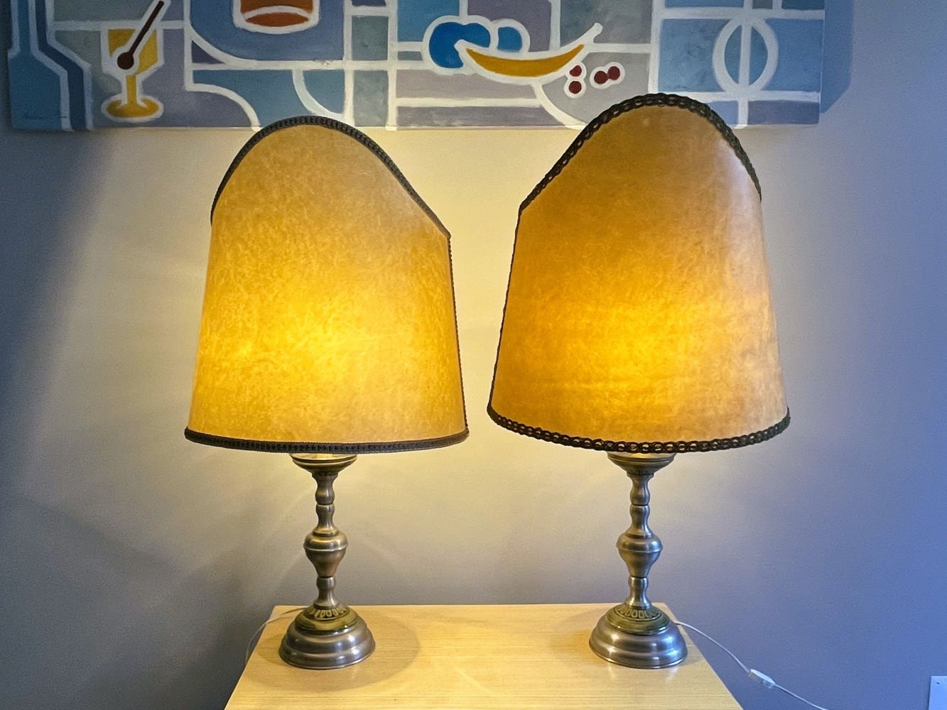 Pair of large buffet table lamps
