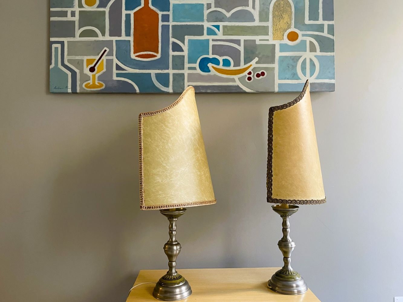 Pair of large buffet table lamps