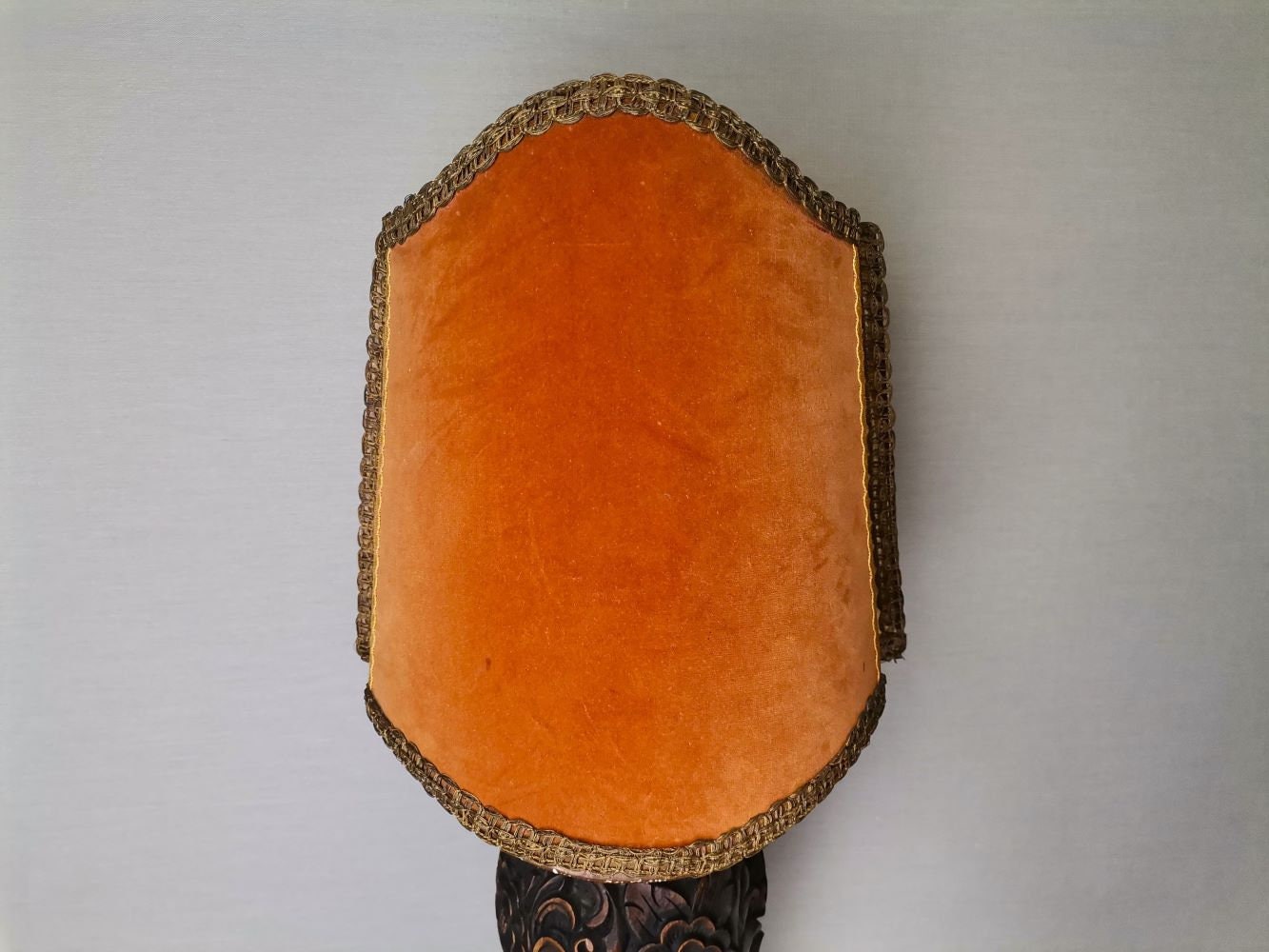 Large carved wood buffet table lamp