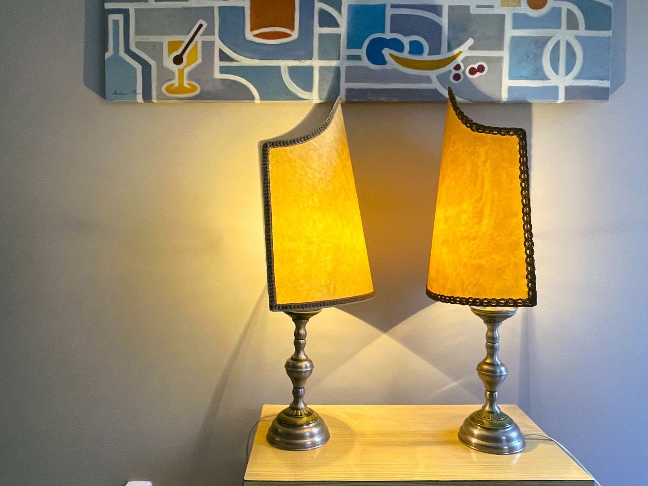 Pair of large buffet table lamps