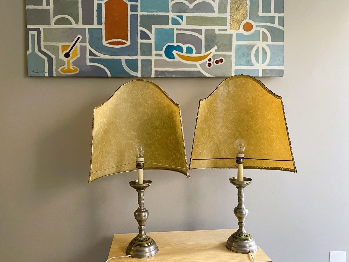 Pair of large buffet table lamps