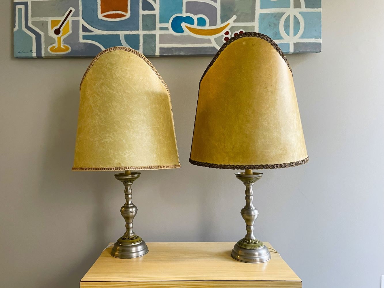 Pair of large buffet table lamps