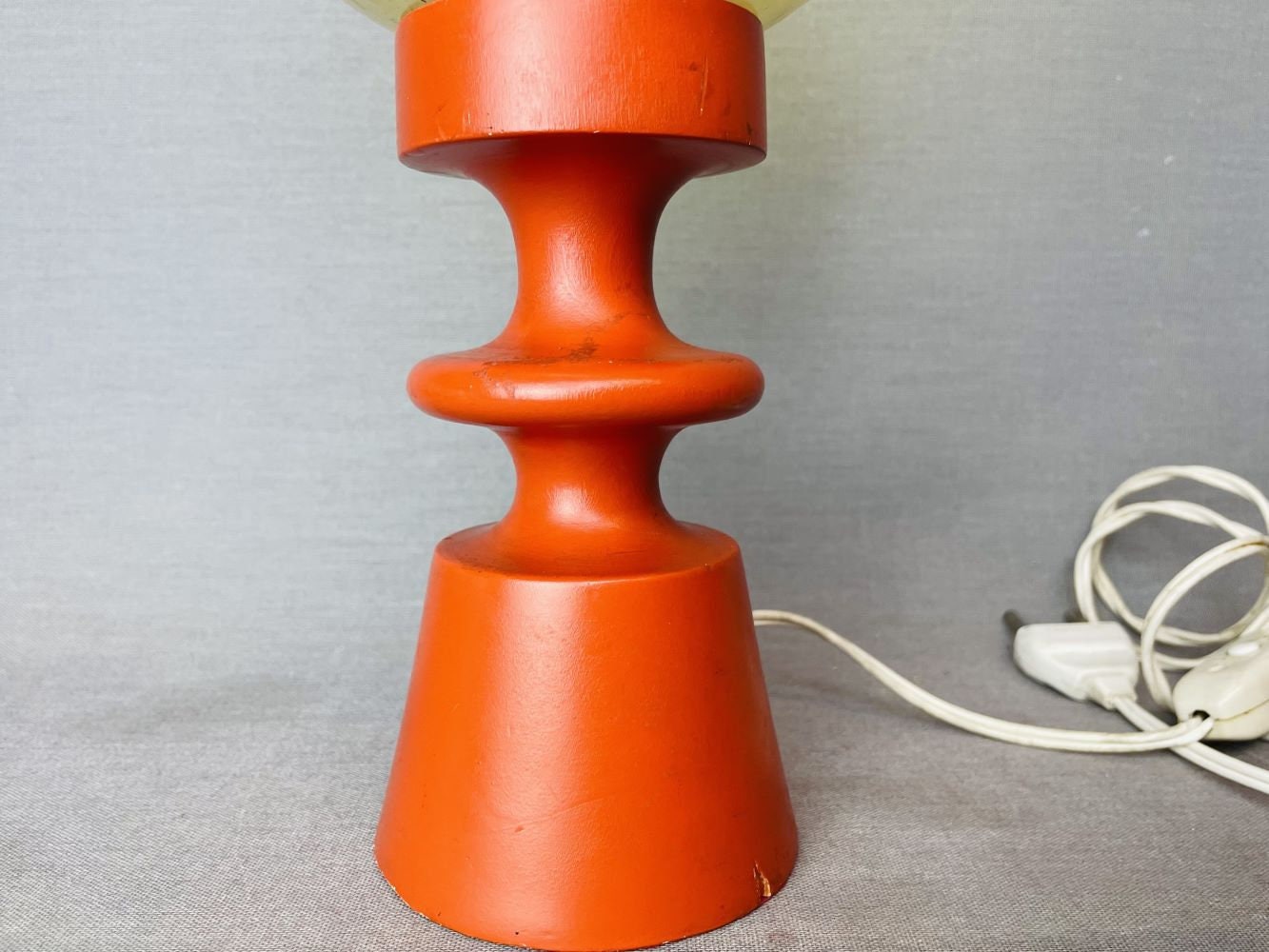 Orange wooden table lamp
