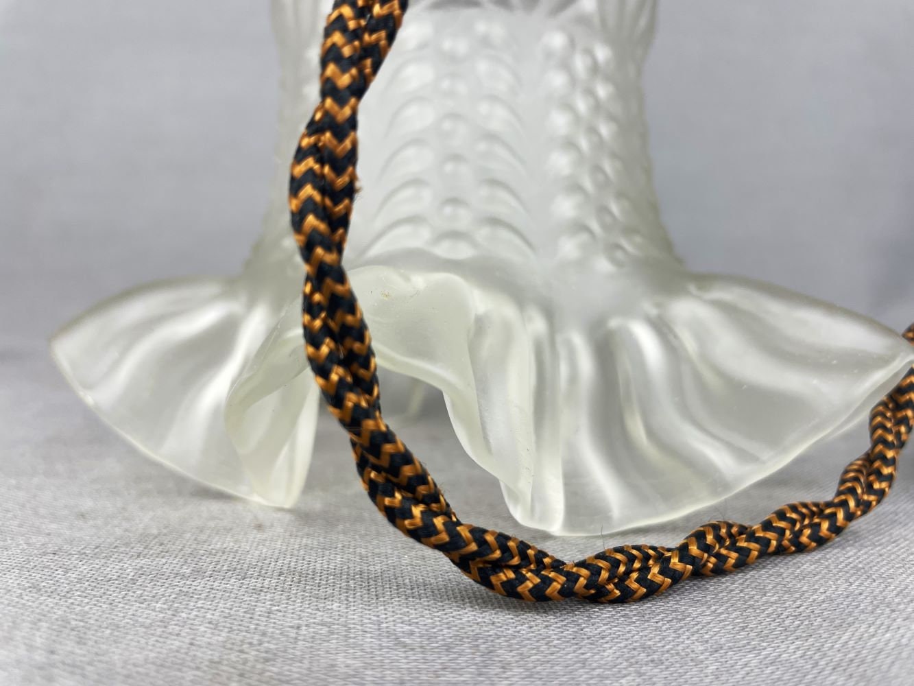 French glass tulip hanging lamp
