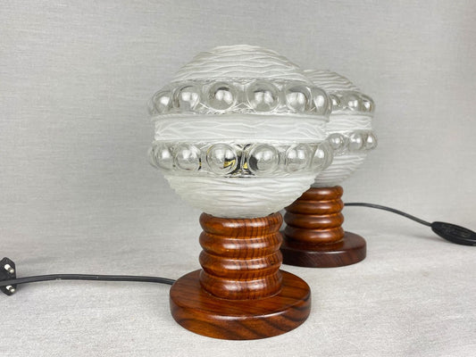 Pair of wooden table lamps