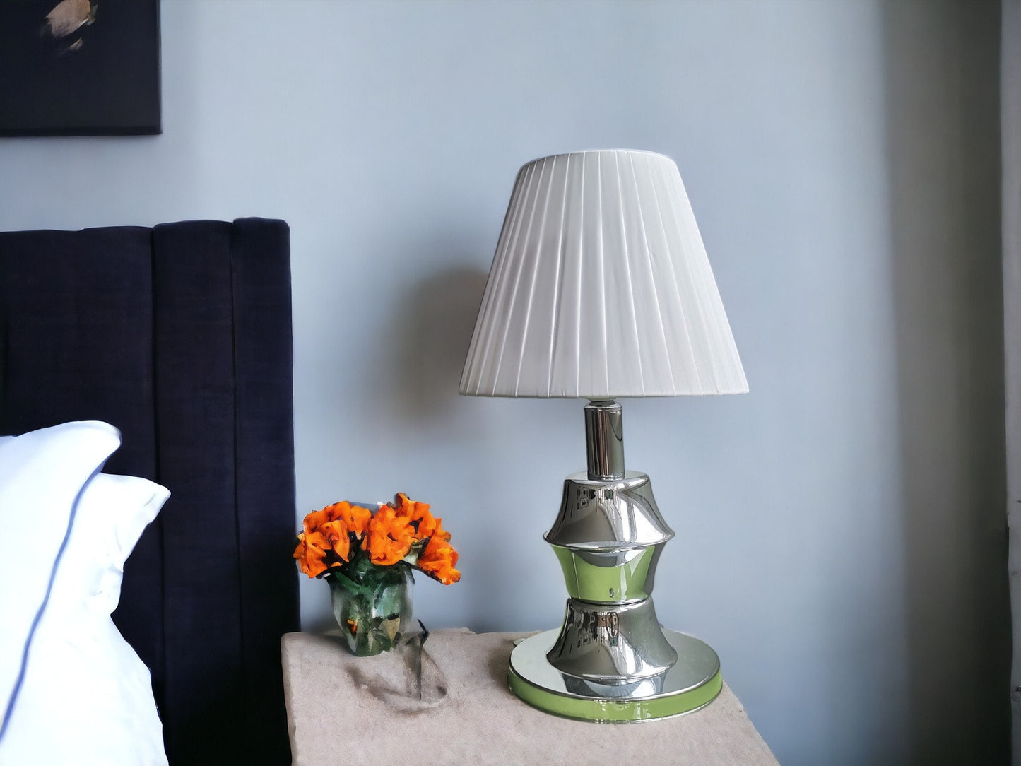 Silver chromed table lamp